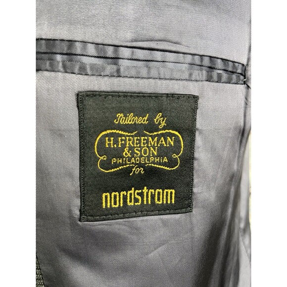 H. Freeman & Son Glen Plaid Black Gray Blazer Jacket Men 40R Wool Sport Coat - Picture 9 of 12